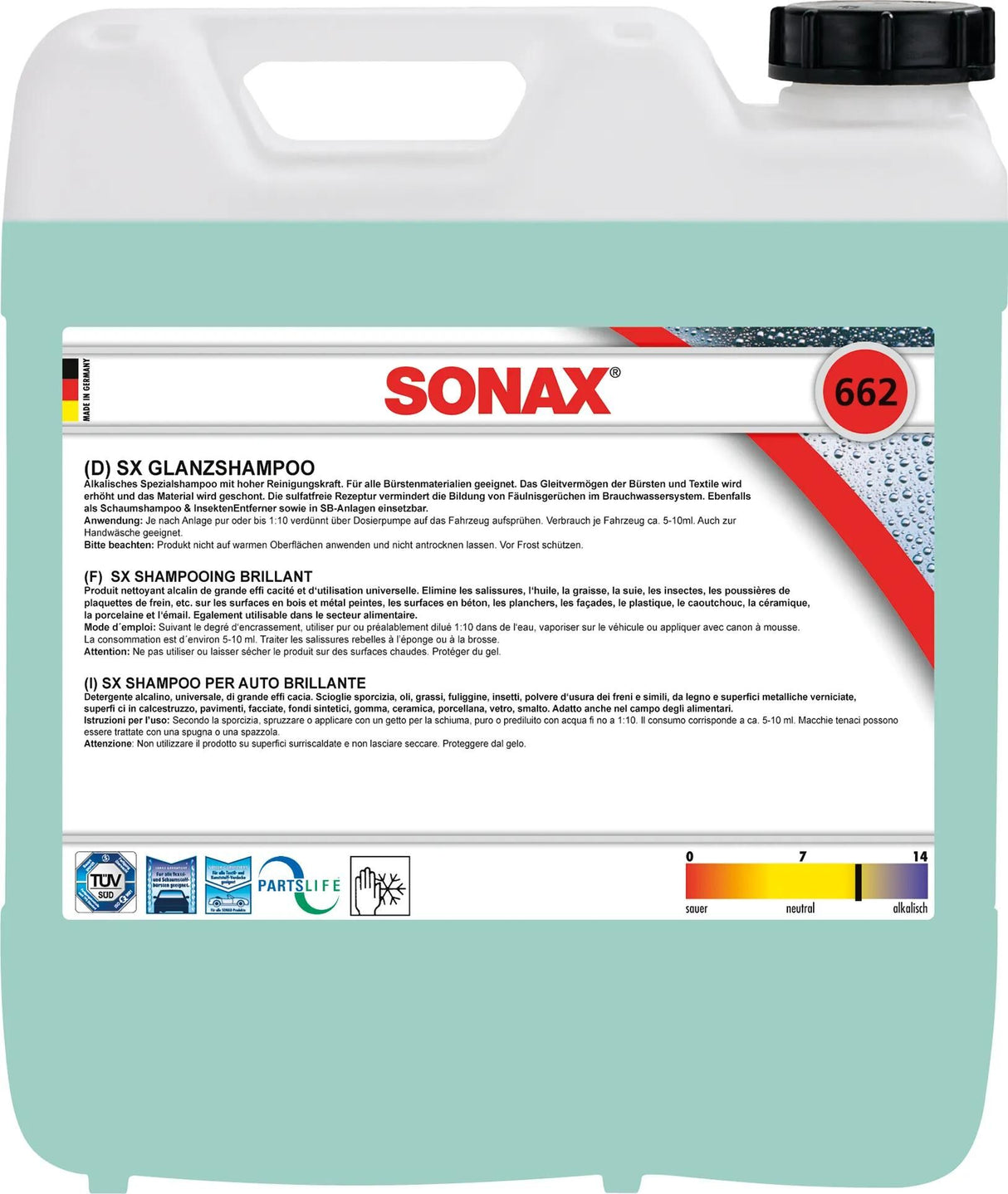 Sonax shampooing pour voiture shampooing brillant sx shampooing brillant 10l