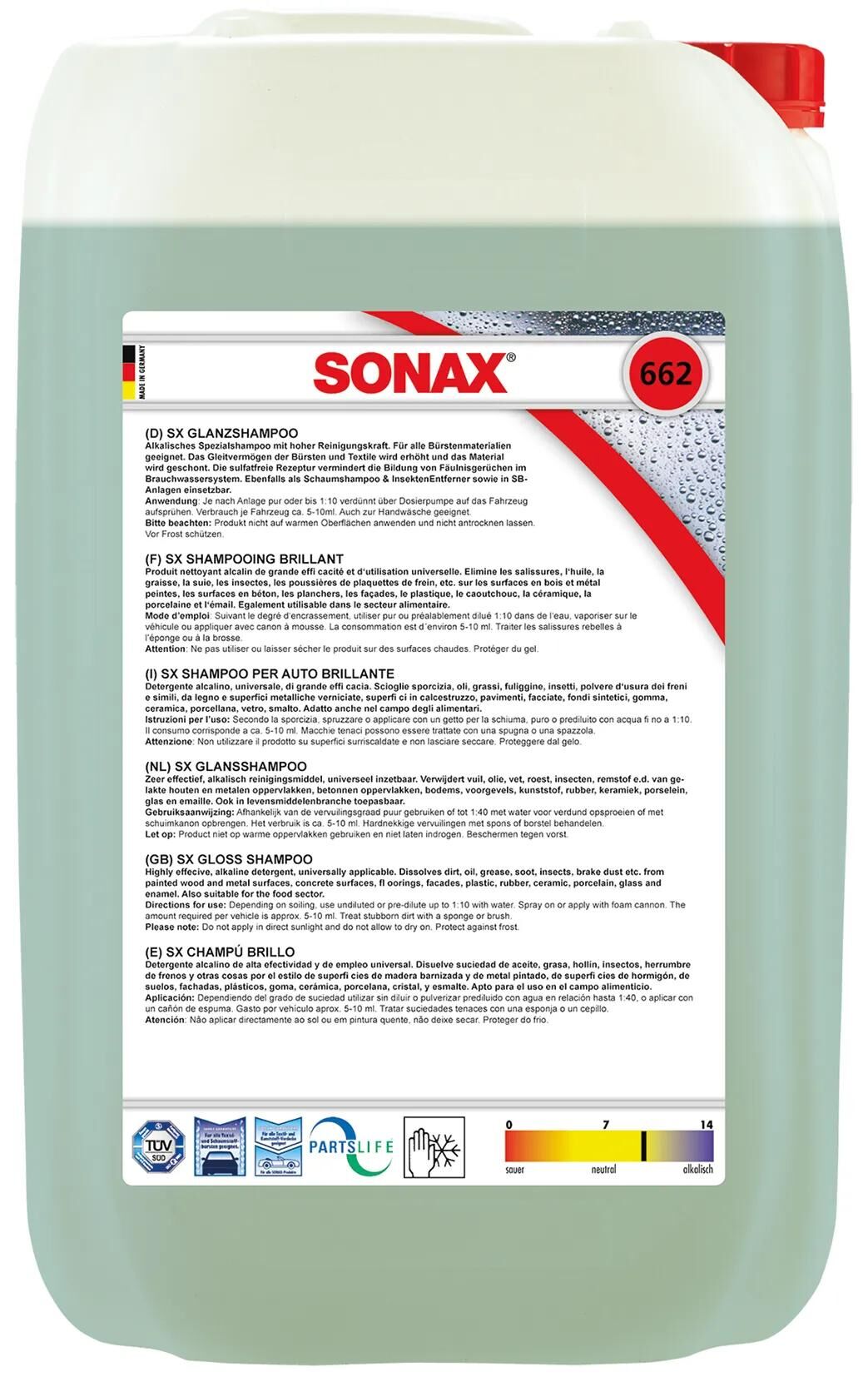 Sonax shampooing pour voiture shampooing brillant sx shampooing brillant 25 litres.