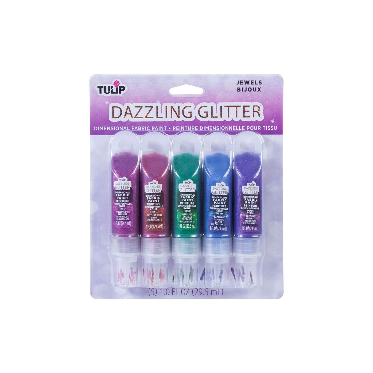 Tulipe • Peinture textile 3D à paillettes 29,5ml bijoux 5pcs.
