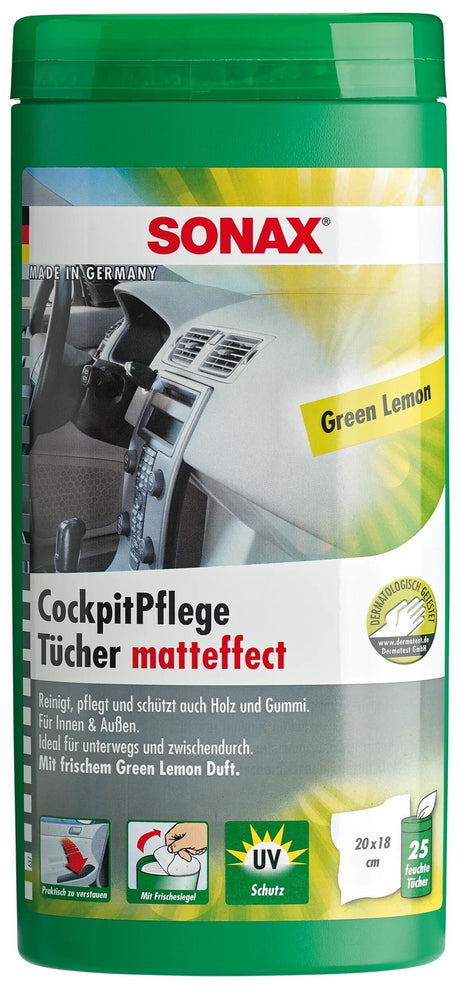 Sonax plastique maintenance cockpit care boîte de lingettes cockpit effet mat