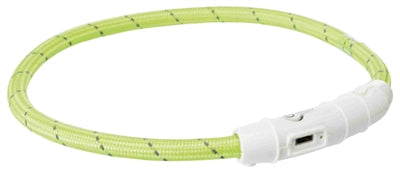 Trixie collar dog flash luz collar usb tpu nylon verde