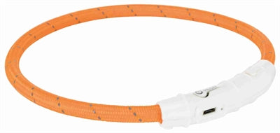 Trixie collier lumineux pour chien flash USB TPU nylon orange