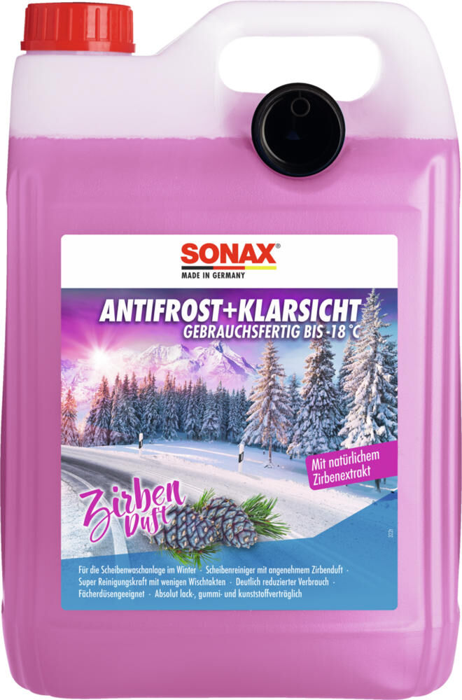 Sonax protection antigel pare-brise antigel clearsight . vue antiéblouissante 5 l -18c zirbe