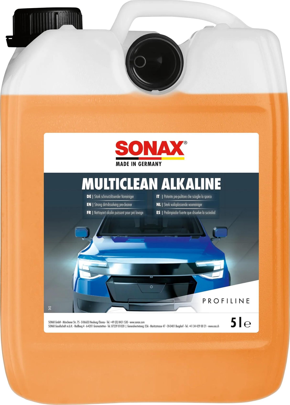 Sonax pré-nettoyant multiclean alcalin multiclean alcalin bidon en plastique 5 l