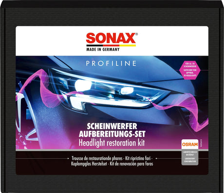 Sonax kit de traitement des phares phare avant aufber.-set