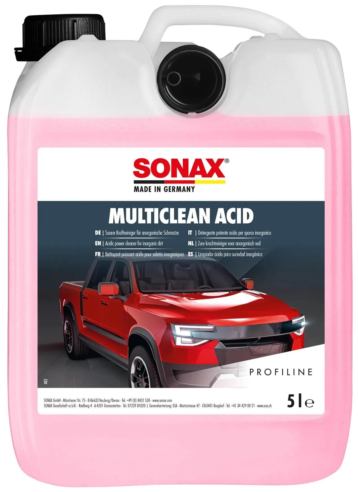 Sonax nettoyant universel multiclean acide de multiclean acid 5 l bidon 5 l