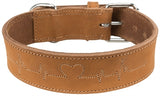Trixie collier pour chien rustique en cuir gras battement de coeur marron