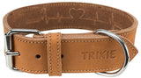 Trixie collar dog grasa rústica de cuero latido marrón marrón