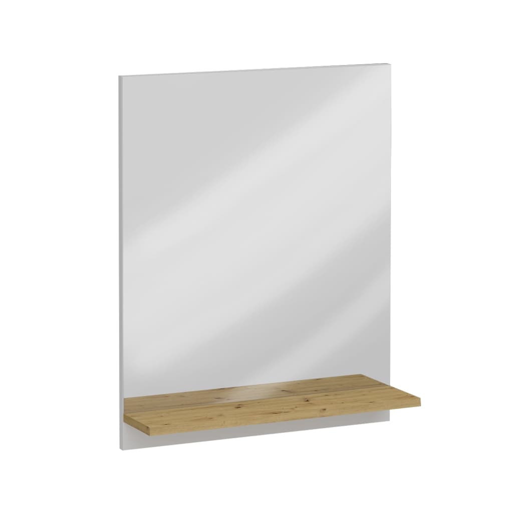 Miroir mural FMD avec étagère 54,5x13.5x67,5 cm Chêne artisanal