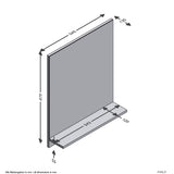 Miroir mural FMD avec étagère 54,5x13.5x67,5 cm Chêne artisanal
