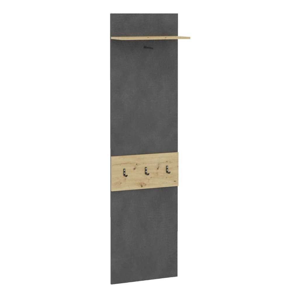 Mur à coucher FMD monté avec étagère 50x23x188 cm chêne artisanal matera