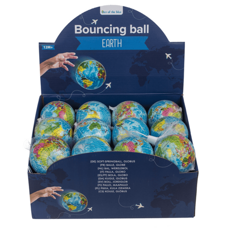 Dsp. balle rebondissante souple, globe, 7,5 cm