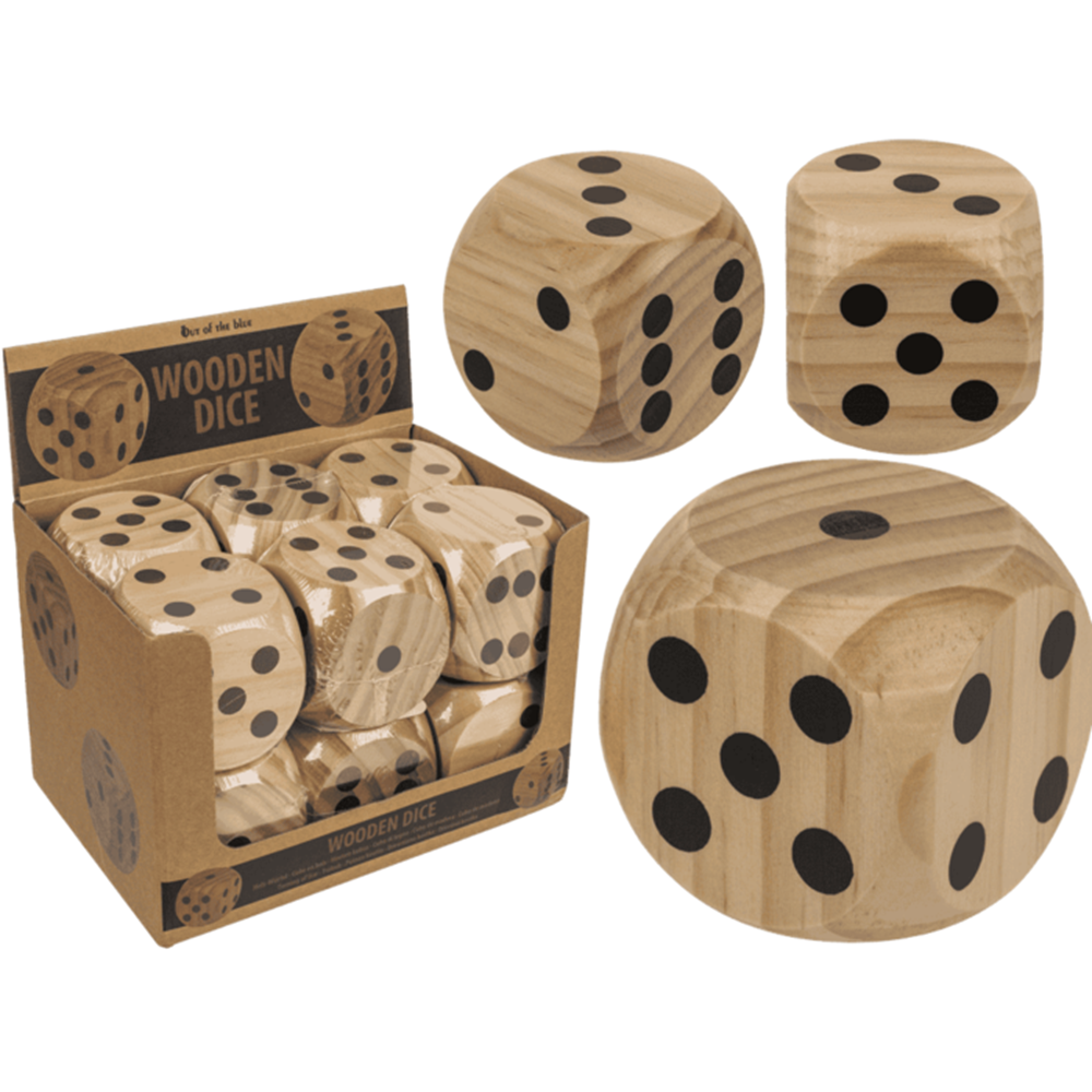 Dés en bois Dsp. env. 6x6cm. 12