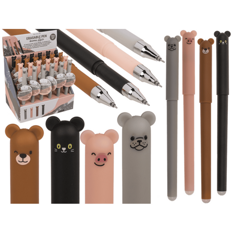 Stylo effaçable Dsp animaux, 14 cm. 4 essieux