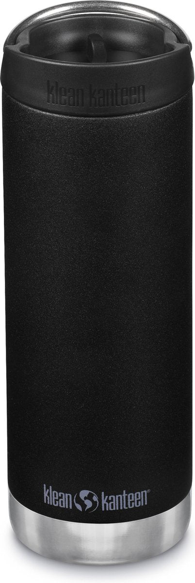 Bouteille thermos en acier inoxydable Klean Kanteen tk large 473 ml (avec bouchon café) - noir schiste - tasse à café