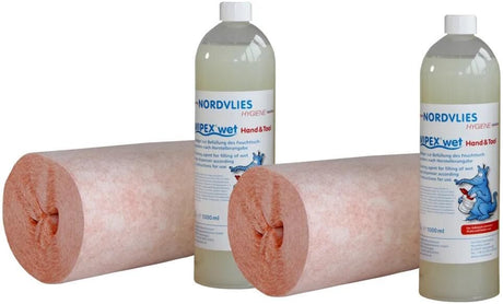 Outil à main humide avec chiffon de nettoyage Nordvlies. pack de recharge main+outil 4 à 120 chiffons