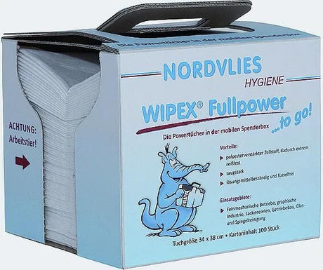 Nordvlies papier de nettoyage wipex fullpower lingettes 100 pièces wipex-fullpower to go
