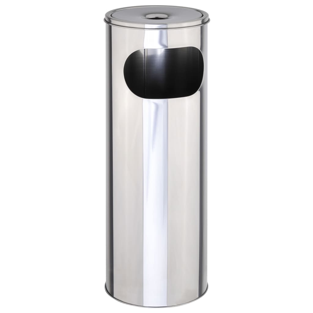 Hi Hi Asen Waste Bin Standing 58 cm Silver colored