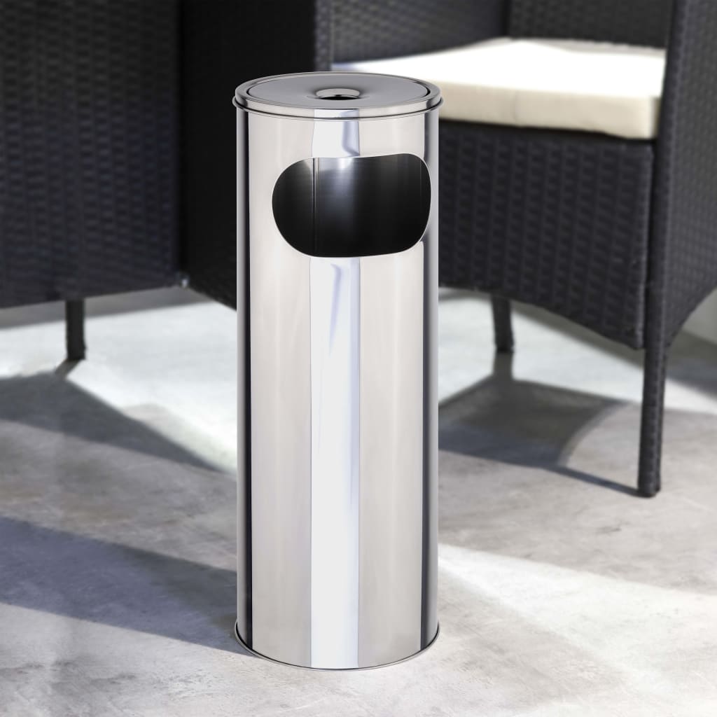 Hi Hi Asen Waste Bin Standing 58 cm Silver colored