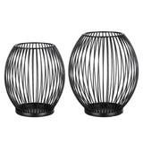 Hi hi 2-piece candle stand set black