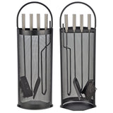 Ensemble de set de cheminée Hi 5 pièces 23x14.8x66 cm noir