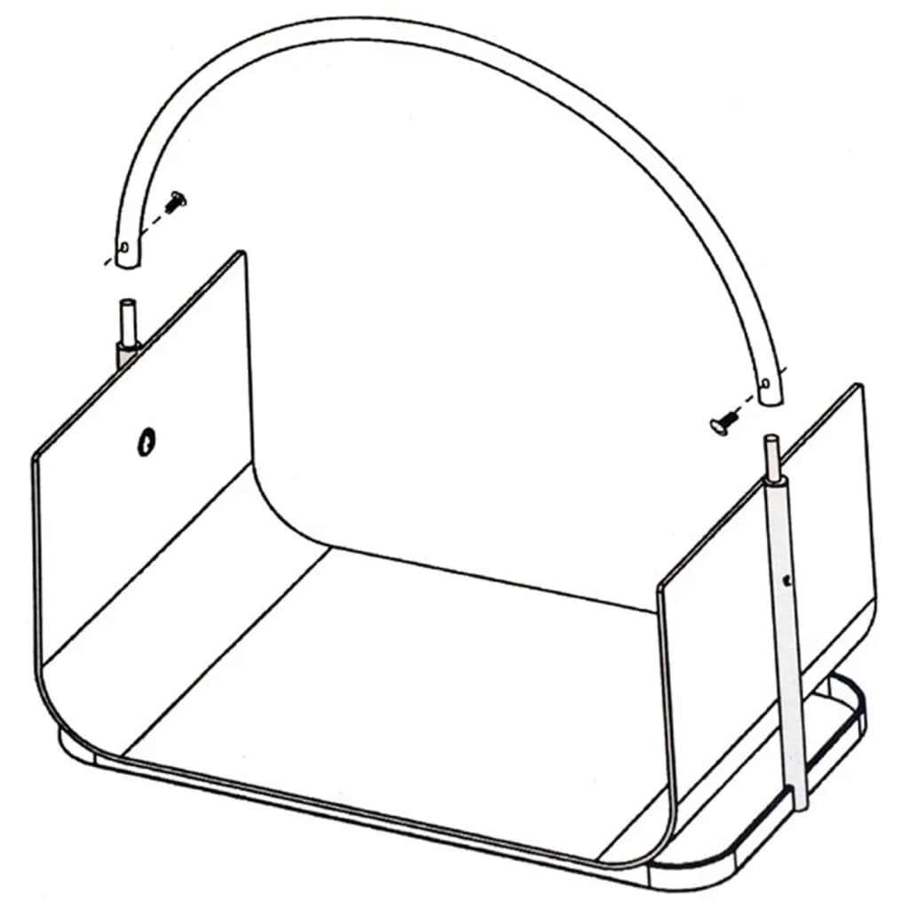 Hei hei vedholder 40.5x30x47 cm sølvfarget