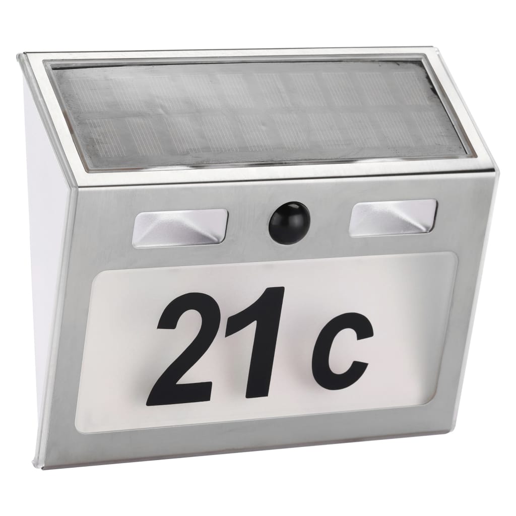 Salut house nummer lampe solaire LED argent coloré