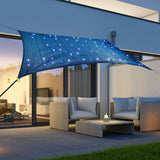 Salut zonnezéil avec 100 LEDS 2x3 m bleu clair