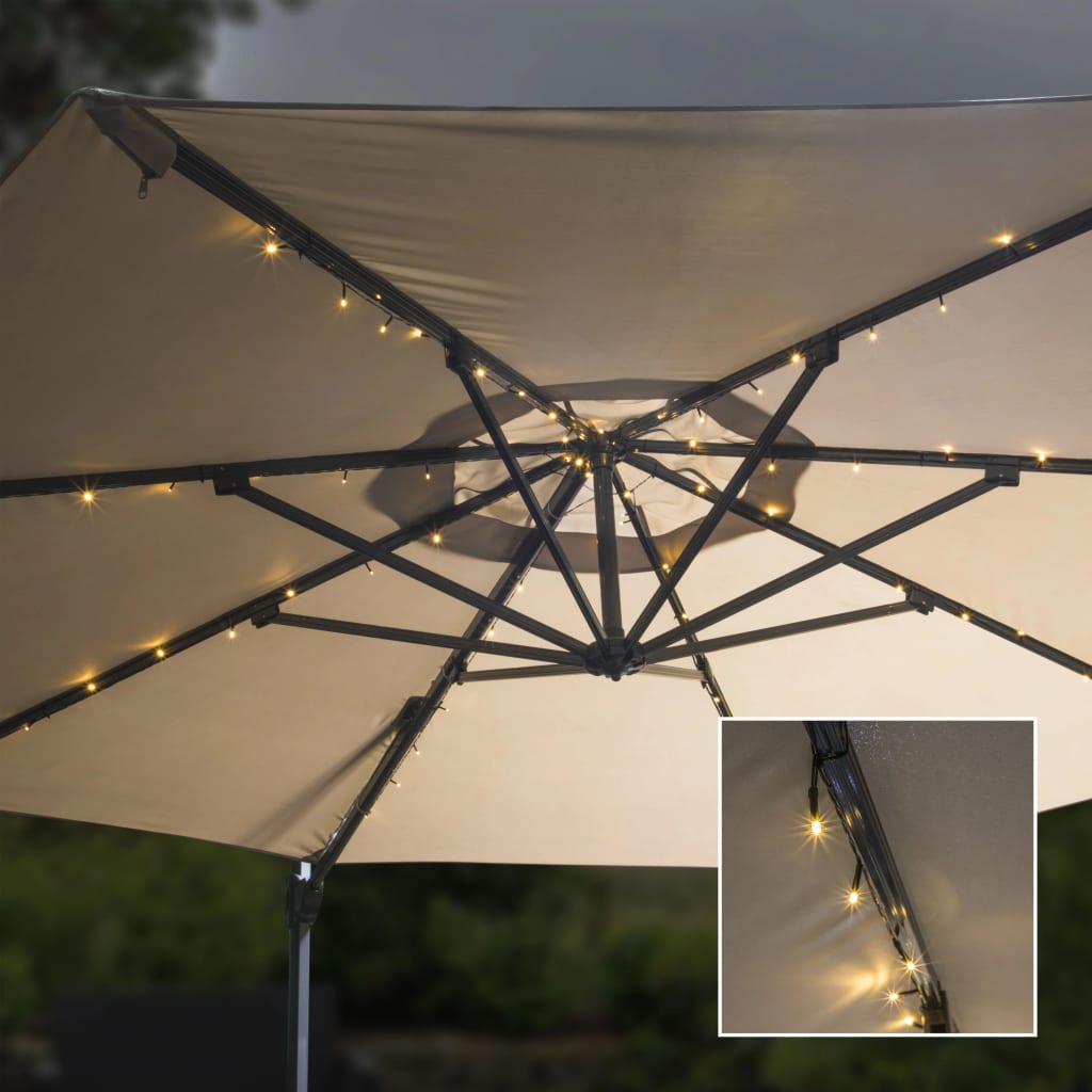 Salut parasol léger Garland Solar LED 130 cm