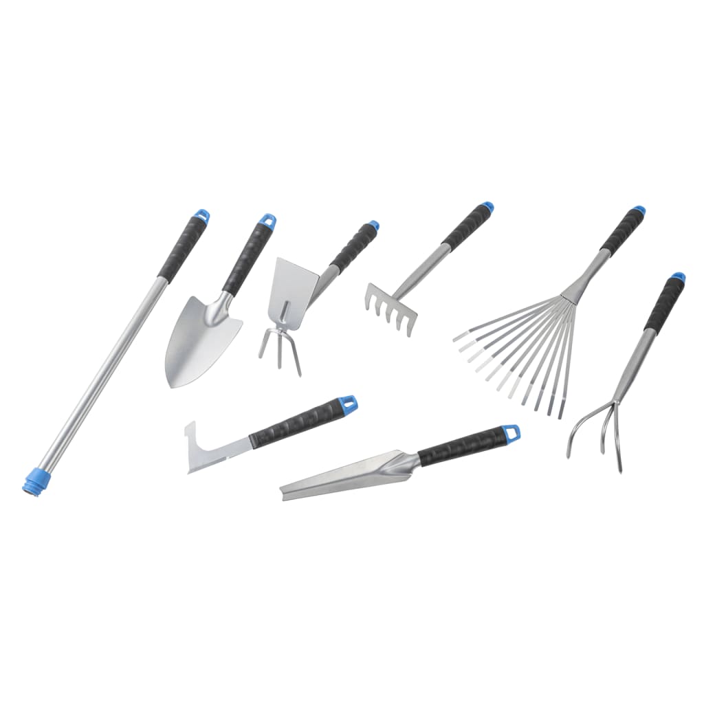 Hi Set à outils de jardin en 8 pièces en métal couleur