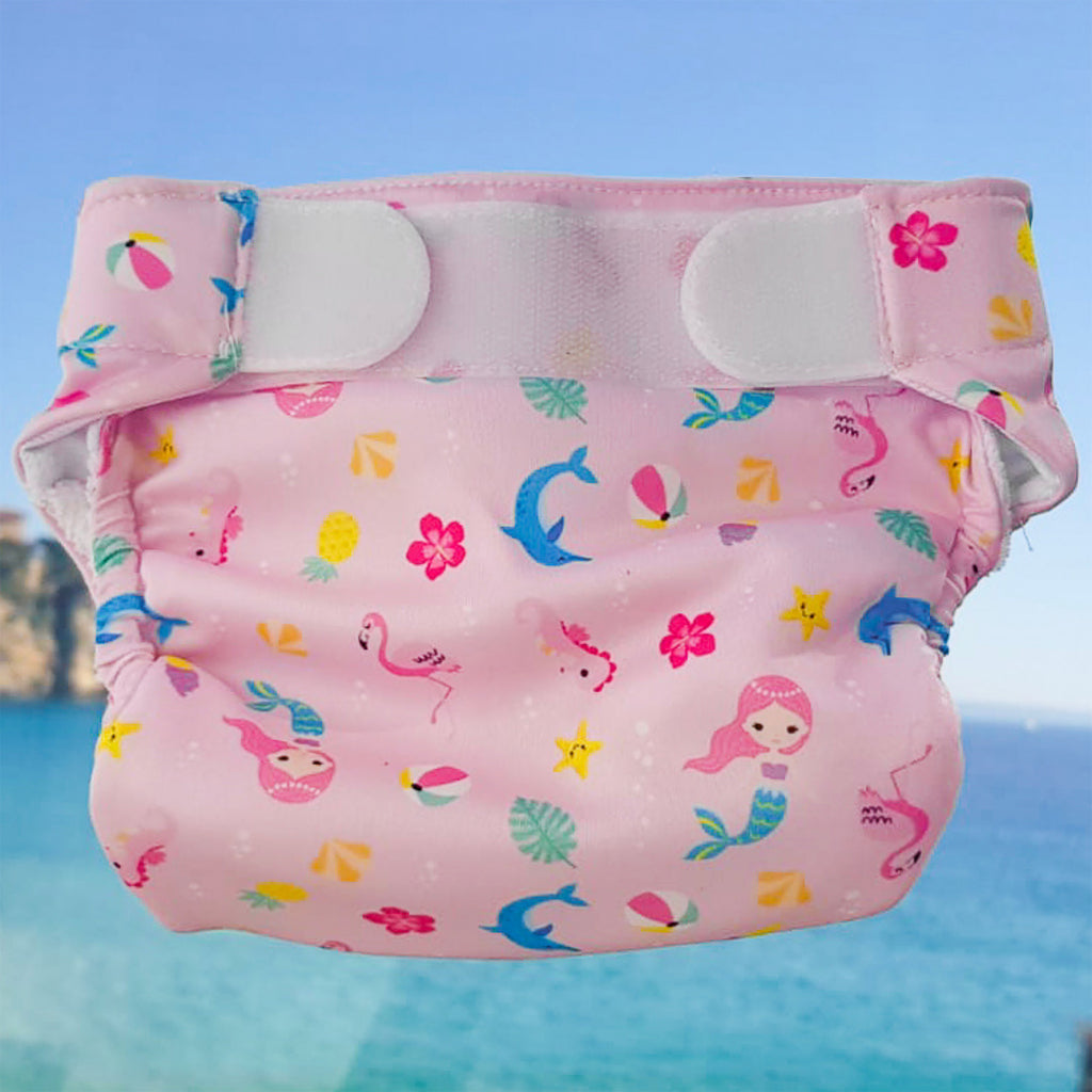 Freds swim academy couche de bain lavable sirène taille 2 9-16 kg rose