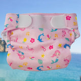 Freds swim academy couche de bain lavable sirène taille 1 4-9 kg rose