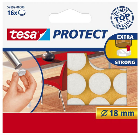 Tesa 1003207 - feutre 18mm blanc a16st | 20 pièces