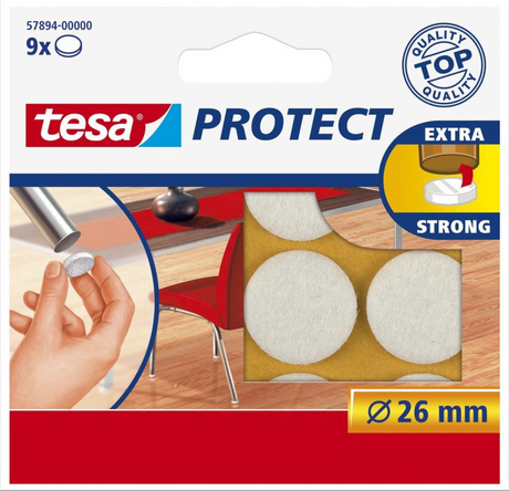 Tesa feutre de protection blanc Ø 26 mm 9 pièces