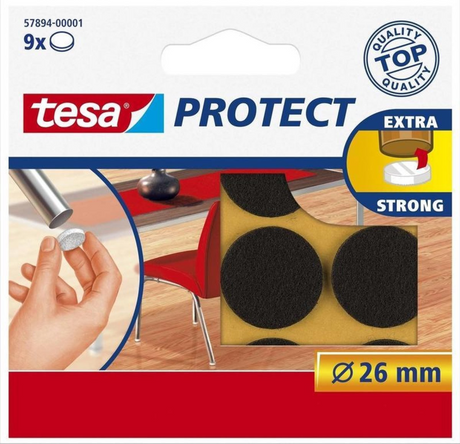 Tesa 1003212 - feutre 26mm marron 9 pcs | 20 pièces
