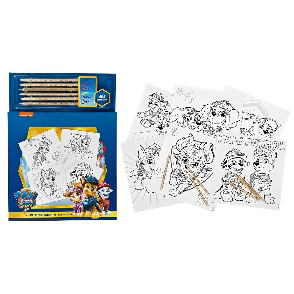 Paw Patrol Coloring Book med 6 fargede blyanter