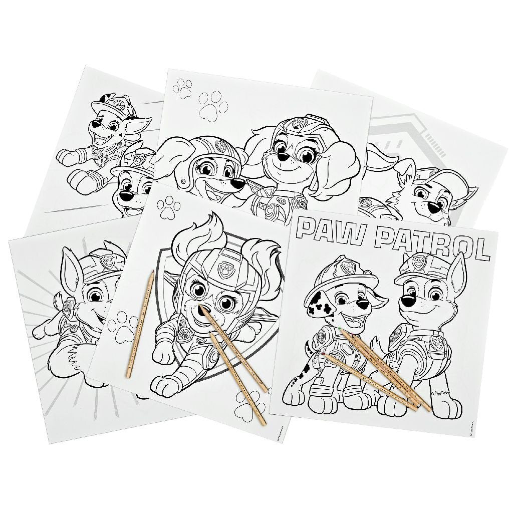 Livre de coloriage Paw Patrol avec 6 crayons de couleur