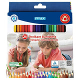 Crayons de couleur triangulaires Stylex 24 couleurs