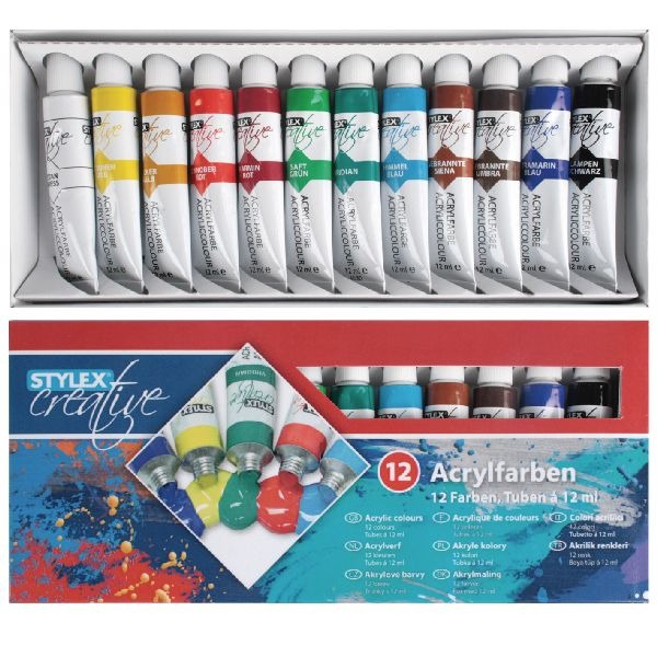 Tubes de peinture acrylique Stylex 12 ml 12