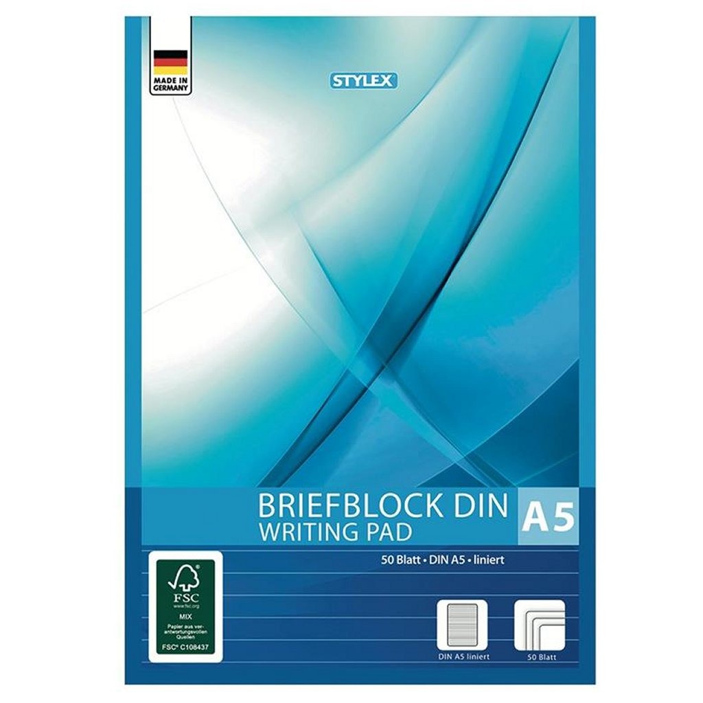 Bloc-notes Stylex a5 avec lignes 50 pages