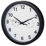 Hama Wall Clock Pure Plus Ø 25 cm s termo-higrometrom žajbelj roke črno