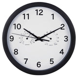 Hama Wall Clock Pure Plus Ø 25 cm s termo-higrometrom žajbelj roke črno