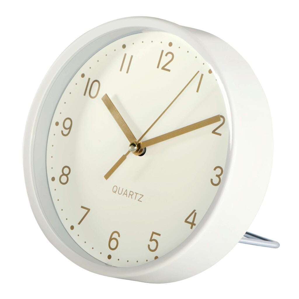 Horloge de table Hama dorée, blanche silencieuse