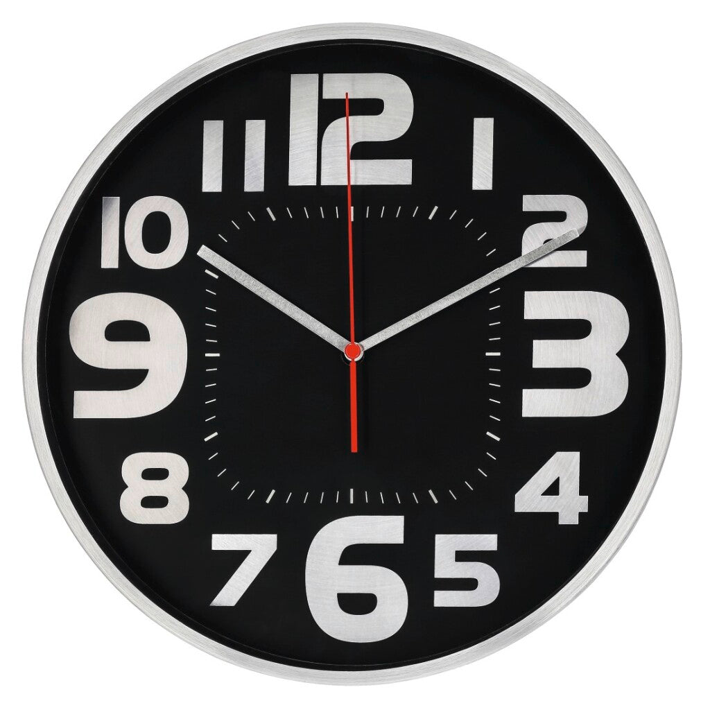 Hama Wall Clock Emotion Ø 30 cm Sound Arm Silver Black