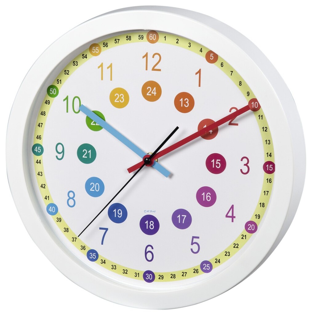 Horloge murale Hama pour enfants, apprentissage facile, diamètre 30 cm, faible bruit