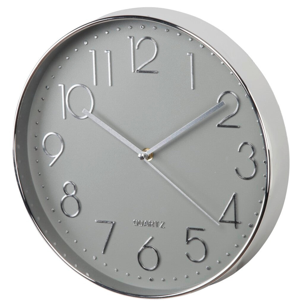 Hama horloge murale élégance ø 30 cm gris argenté silencieux
