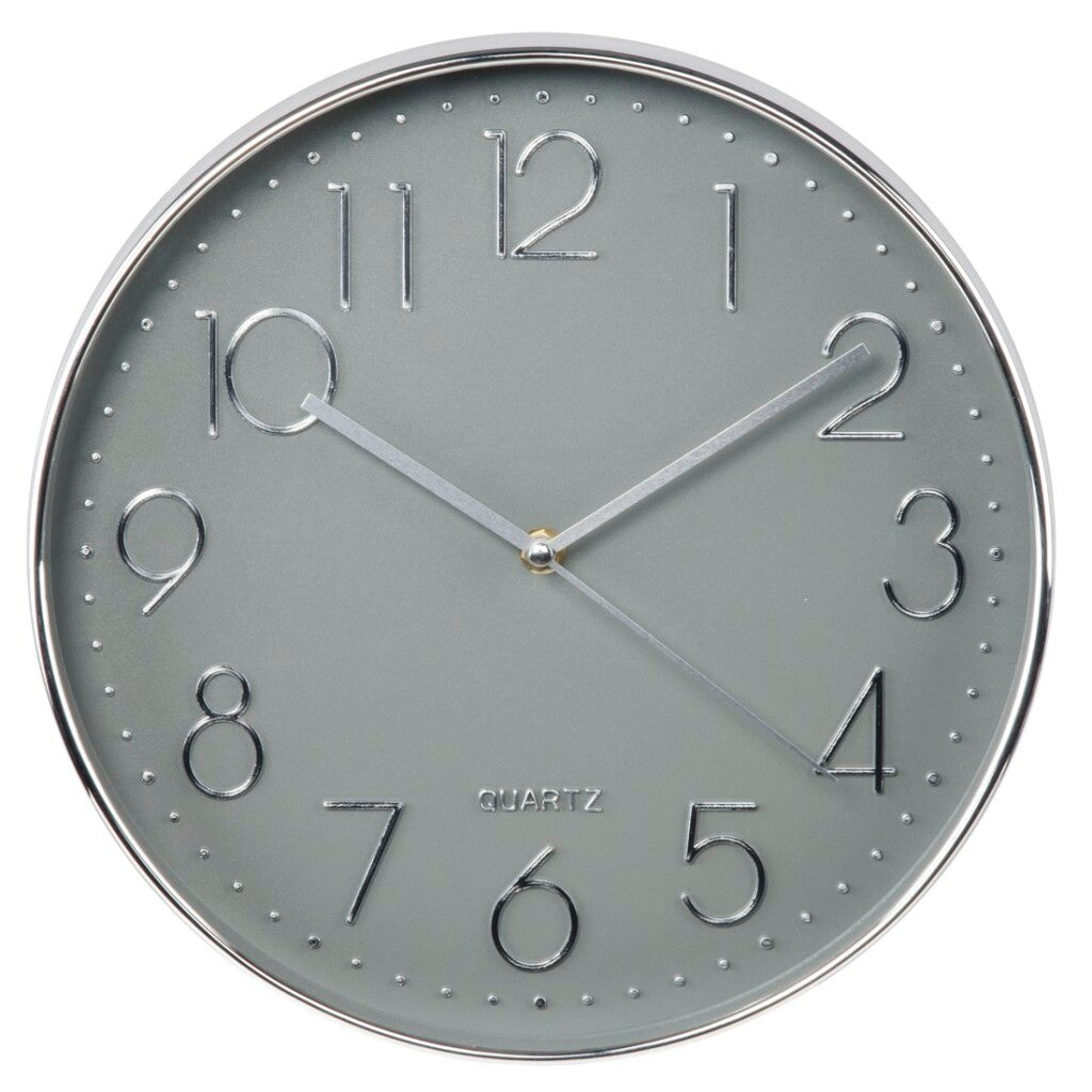 HAMA Wall Clock Elegance Ø 30 cm zvočna roka srebrna siva