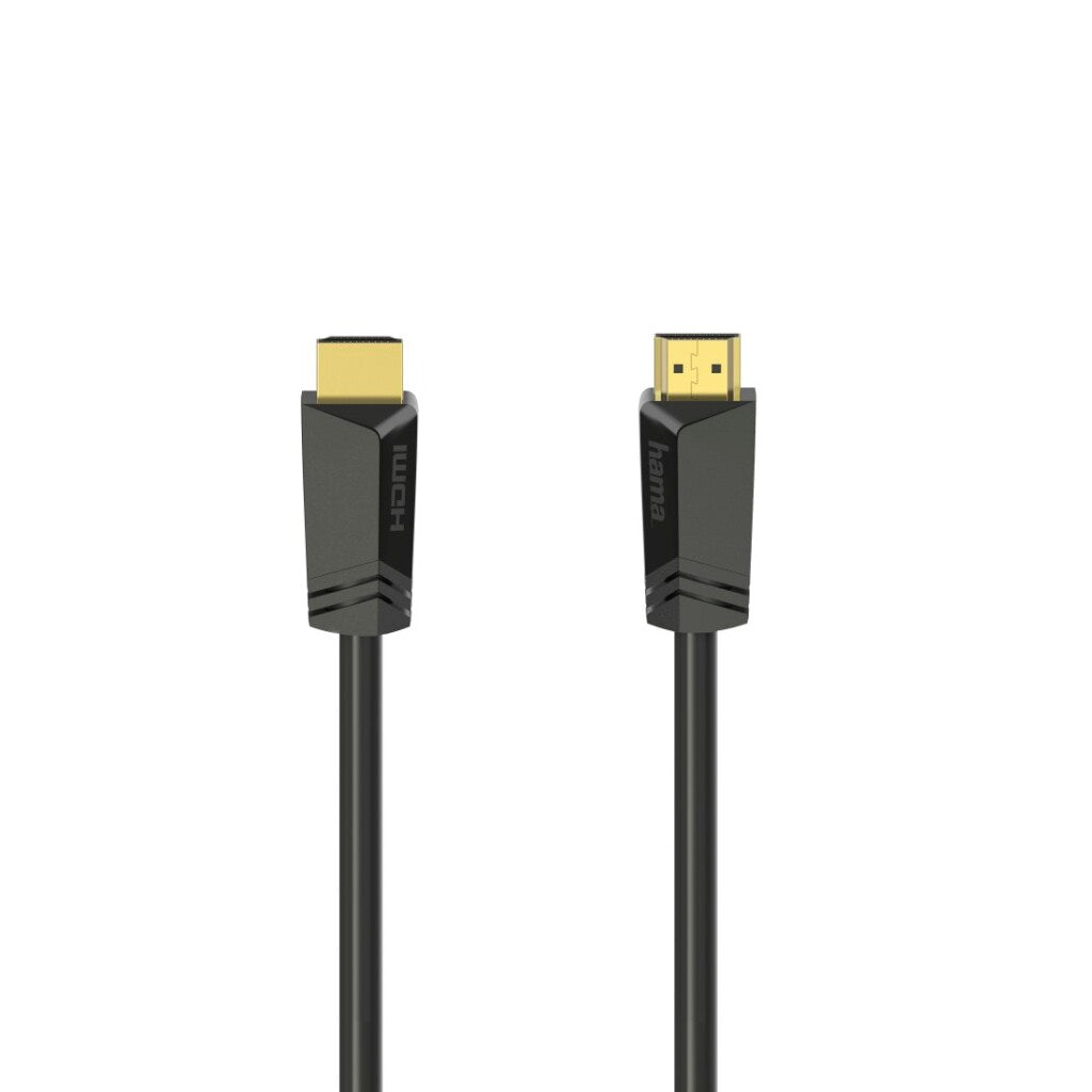 Hama Héichgeschwindeg HDMI Handel; Kabelknäpper - Connector 4k Ethernet Gilded 7.5 m