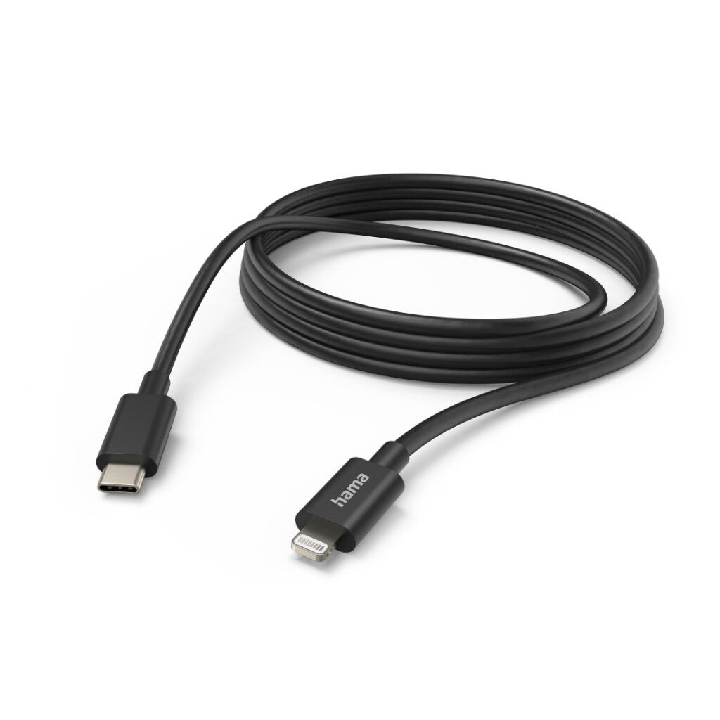 HAMA -laddningskabel USB -C - blixt 3 m svart