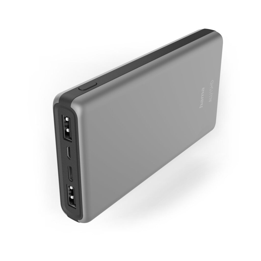 HAMA Power Pack Alu15HD 15000mAh 3 Utgångar: 1x USB-C 2X USB-A SILVER